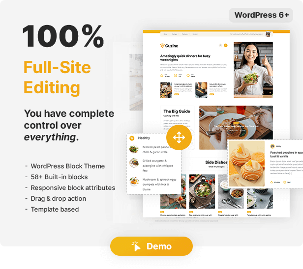 Guzine: Adsense Ready Magazine WordPress Theme for Food Blogging