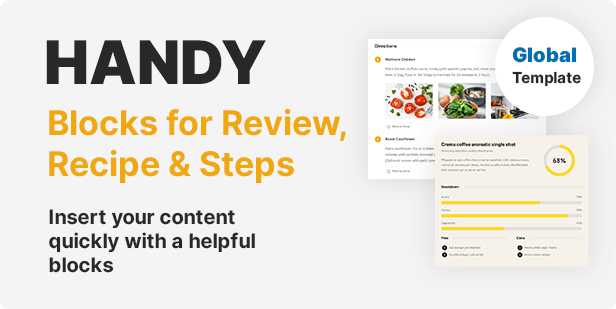 Handy block for reviews and recipe